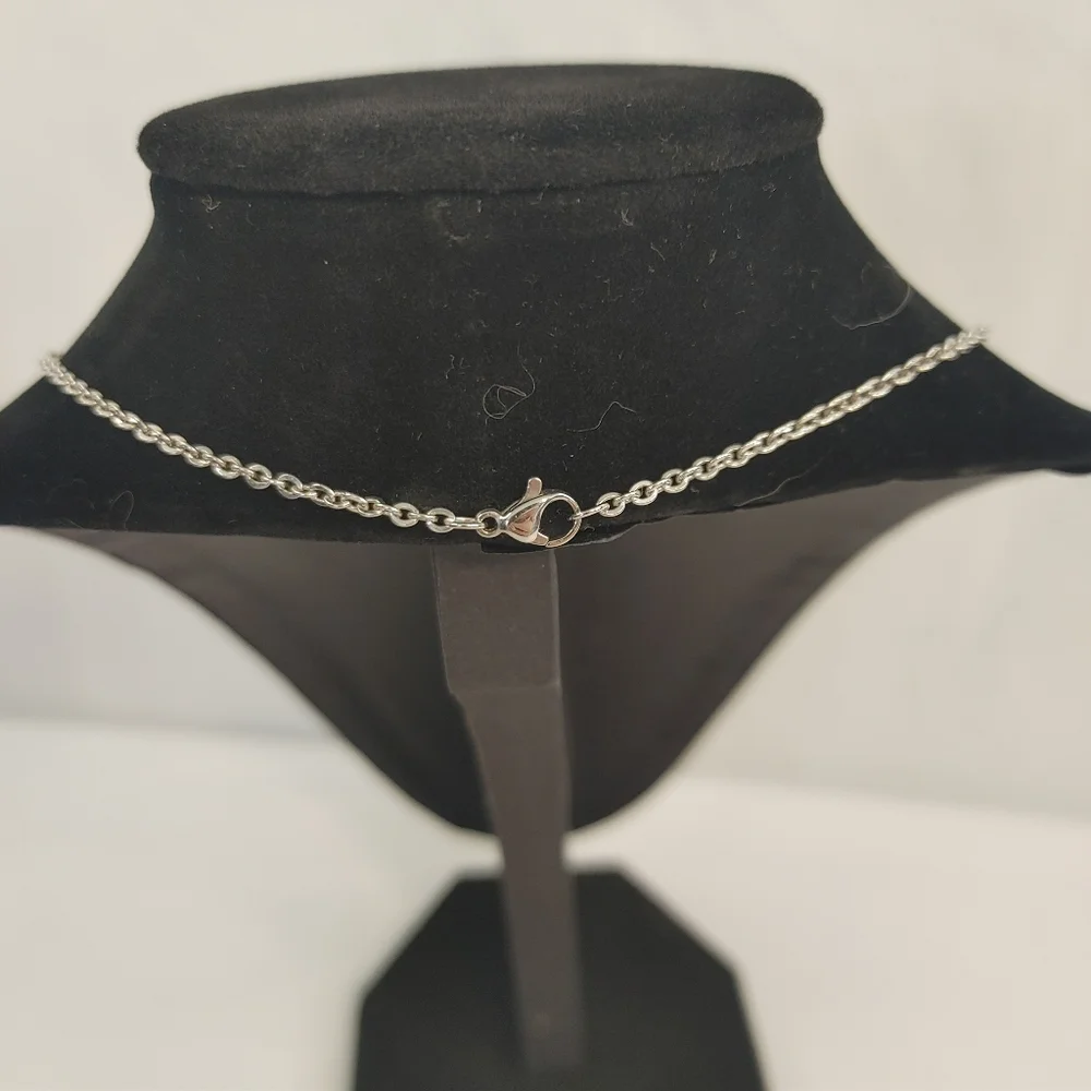 Silver Tone Triple Strand Rhinestone Ball Layered Necklace - Picture 3 of 6